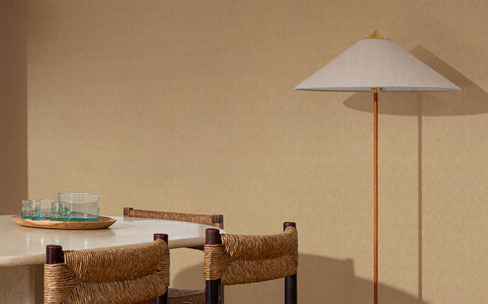raum beige esstisch lampe